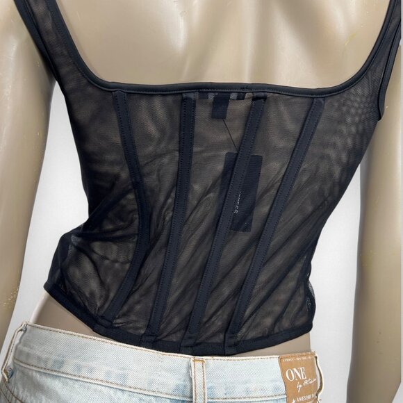 NWT EXPRESS Black Corset Top M - Picture 4 of 10